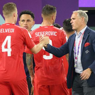 Coupe du monde: la Suisse joue sa qualification vendredi contre la Serbie. [Keystone - Laurent Gillieron]