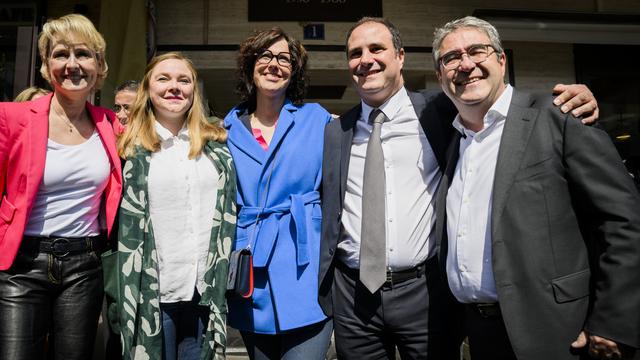 Les candidats de l'Alliance de droite. [Keystone - Jean-Christophe Bott]