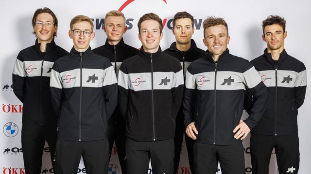 Les coureurs de Swiss Cycling pour le Tour de Romandie 2022. [Keystone - Valentin Flauraud]