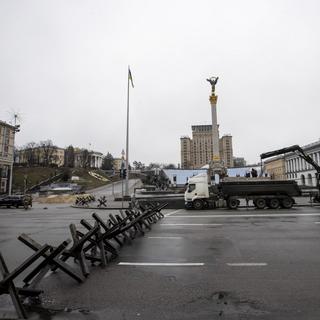 Barricades à Kiev. [AFP - Aytac Unal/Anadolu Agency]