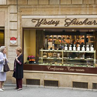 Le premier magasin ouvert par Philippe Suchard, fondateur des fabriques de chocolats Suchard, le 17 novembre 1825 à Neuchâtel. [AFP - Philippe Roy]