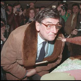 André Franquin lors du festival de BD d'Angoulême en 1989. [AFP - Jean-Pierre Muller]