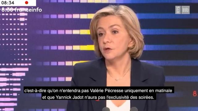 La candidate des Républicains, Valérie Pécresse, invitée sur France Info. [DR - Capture d'écran]