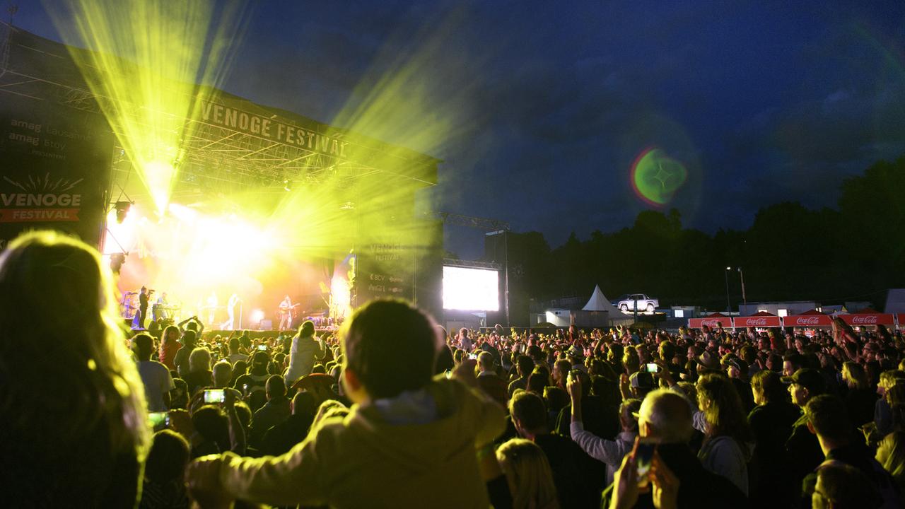 Le concert d'Alvaro Soler au Venoge Festival le 19 août 2017. [KEYSTONE - Laurent Gilliéron]