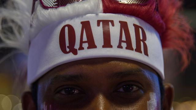 Un supporter qatari. [Keystone. - NOUSHAD THEKKAYIL]