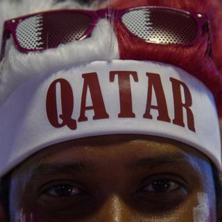 Un supporter qatari. [Keystone. - NOUSHAD THEKKAYIL]