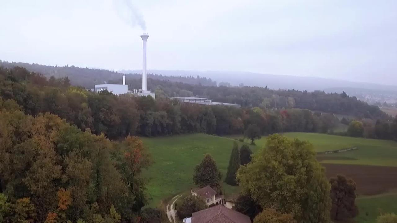 L'usine d'incinération de Cottendart, à Milvignes, vue du ciel. [RTS]