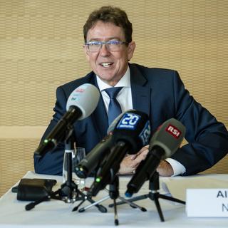 Albert Rösti présente sa candidature au Conseil fédéral. Conférence de presse du 10 octobre 2022 [KEYSTONE - Peter Schneider]