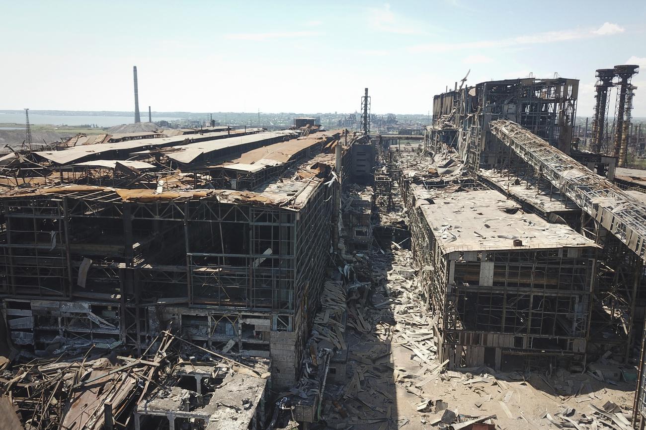 L'aciérie d'Azovstal à Marioupol, photographiée le 13 juin 2022. [KEYSTONE - AP Russian Defense Ministry]