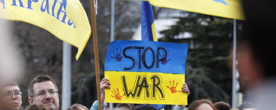 Retour des manifestations contre la guerre à Genève. [Keystone - Salvatore Di Nolfi]