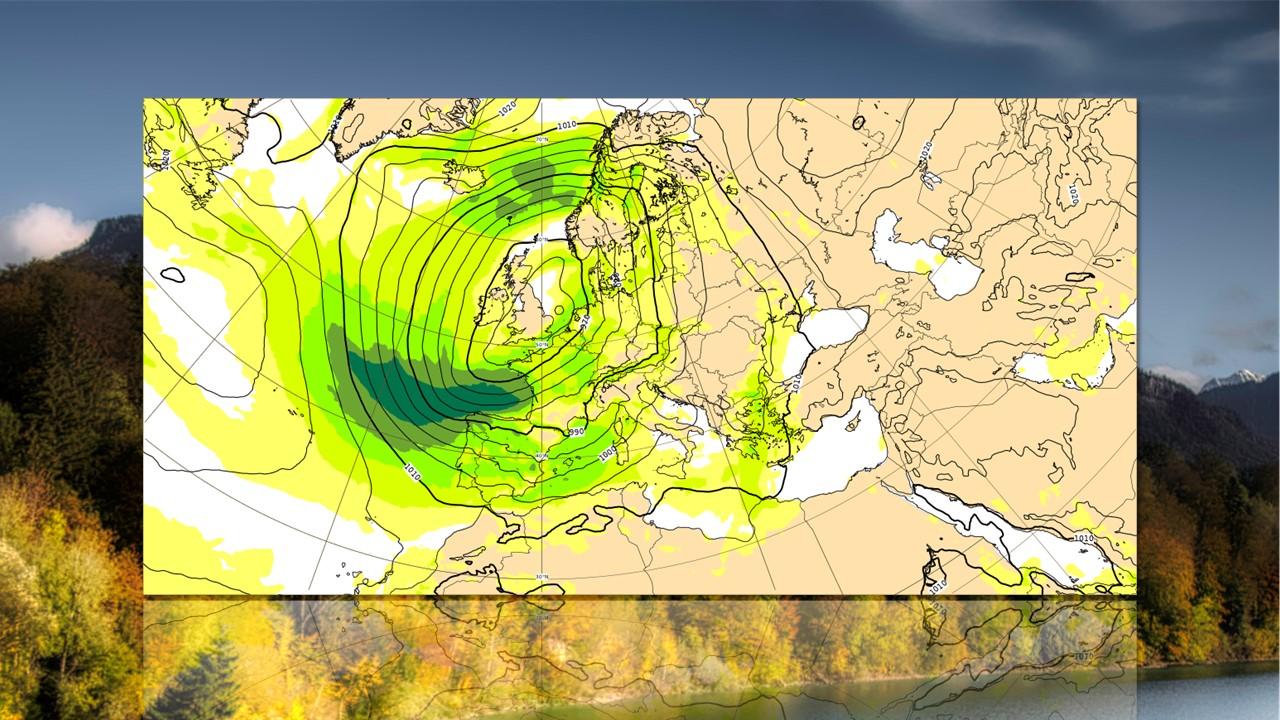 Rafales prévues par le modèle européen (ECMWF) sur l'Europe l'après-midi du 4 novembre 2023 [ECMWF - Philippe Berdat]