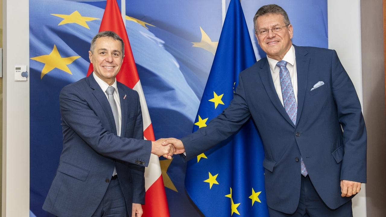 Ignazio Cassis rencontrera le commissaire européen Maros Sefcovic en mars. [Keystone - EU COMMISSION]