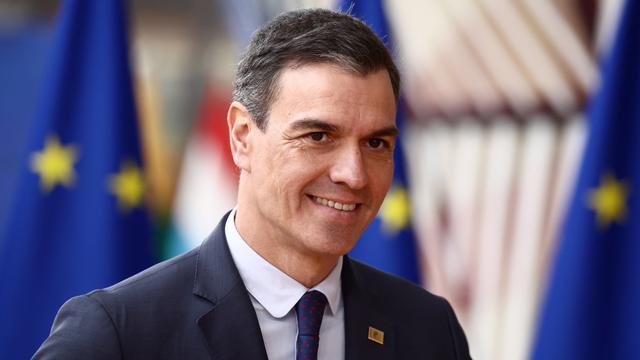 Le Premier ministre espagnol Pedro Sánchez au sommet européen à Bruxelles le 23 mars 2023. [Keystone - Stephanie Lecocq]