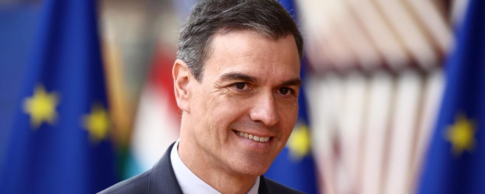 Le Premier ministre espagnol Pedro Sánchez au sommet européen à Bruxelles le 23 mars 2023. [Keystone - Stephanie Lecocq]