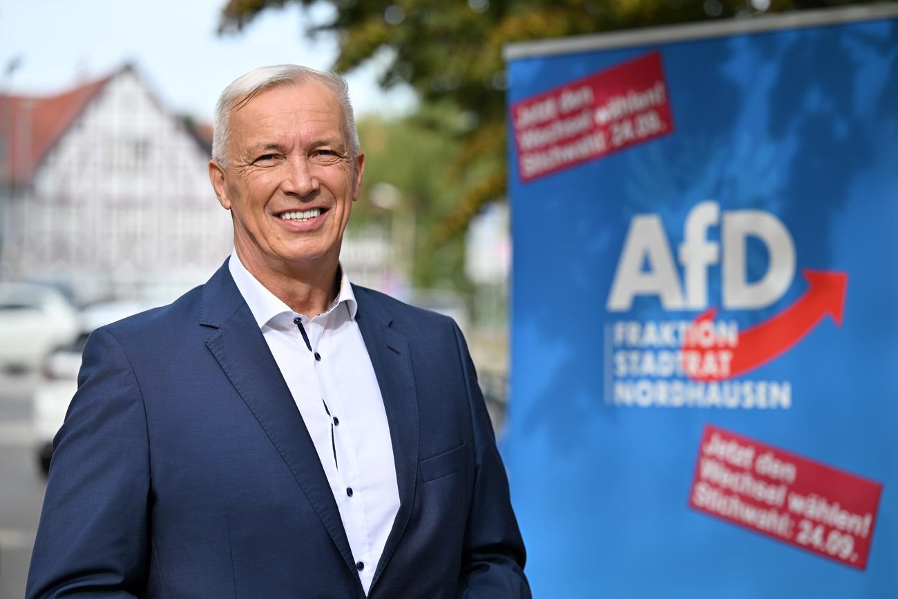 Jörg Prophet, candidat de l'AfD à l'élection du maire de Nordhausen. [Keystone/DPA - Martin Schutt]