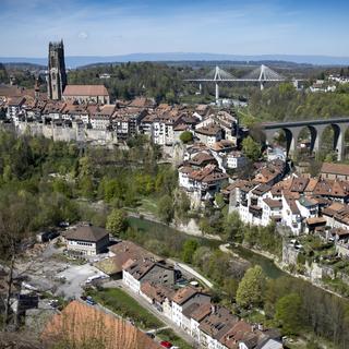 Une vue sur la ville de Fribourg. [Keystone - Laurent Gillieron]