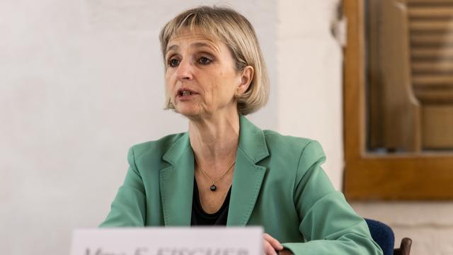 Fabienne Fischer était conseillère d'État écologiste en charge du Département de l'économie et de l'emploi à Genève. [Keystone - Pierre Albouy]