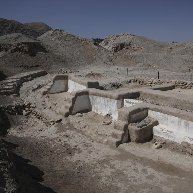 Le site archéologique de Tell es-Sultan près de Jéricho, en Cisjordanie, est vu dimanche 17 septembre 2023. [Keystone - Mahmoud Illean]