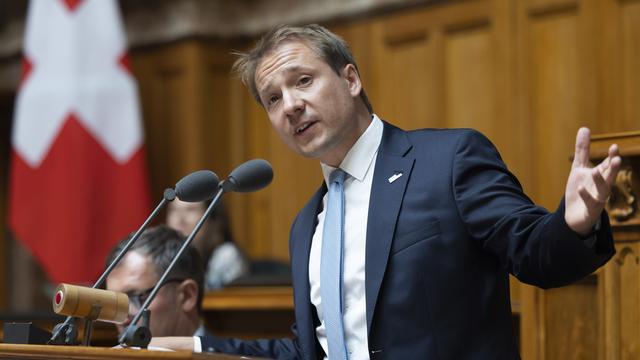 En Valais, le PLR Philippe Nantermod a annoncé qu'il participerait au second tour dans la course au Conseil des Etats. [Keystone - Peter Klaunzer]