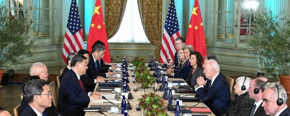 Des enjeux économiques étaient au coeur de la rencontre entre Xi Jinping et Joe Biden le 15.11.2023. [EPA/Keystone - Xinhua]