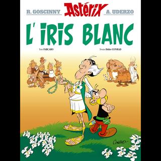 La couverture de "L'iris blanc", 40e album des aventures d'Astérix. [Editions Albert René]