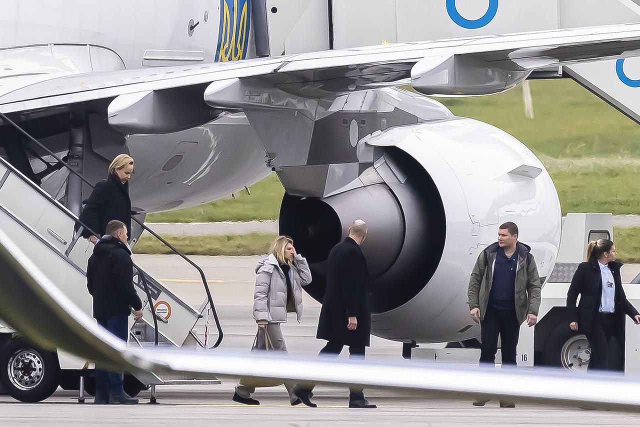 Olena Zelenska à son arrivée à Zurich. [Keystone - Michael Buholzer]