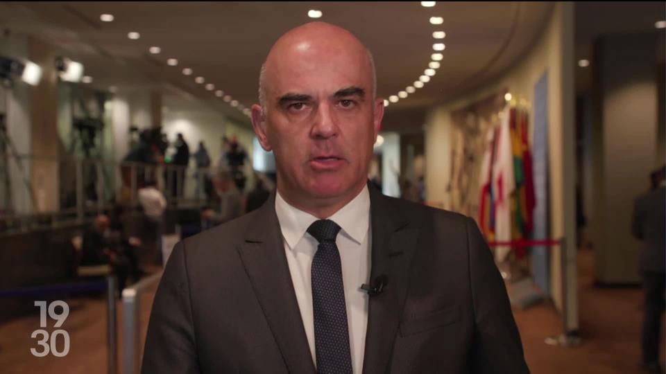 Interview d'Alain Berset, président de la Confédération suisse, après son intervention devant le Conseil de sécurité de l'ONU