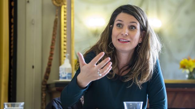 La conseillère administrative Christina Kitsos, chargée de la cohésion sociale à Genève. [Keystone - Martial Trezzini]