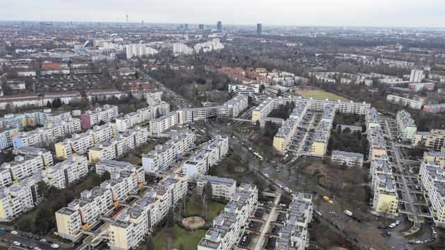 Une vue aérienne sur un quartier de Berlin. [Keystone - DPA/Paul Zinken]