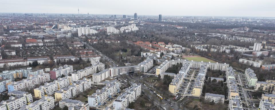 Une vue aérienne sur un quartier de Berlin. [Keystone - DPA/Paul Zinken]