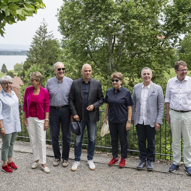 La sortie annuelle du Conseil fédéral dans le canton de Fribourg, le 29 juin 2023. [Keystone - Alessandro della Valle]