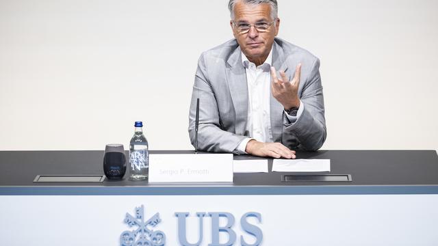 Le directeur général d'UBS, Sergio Ermotti, photographié ici en août 2023. [Keystone - Ennio Leanza]