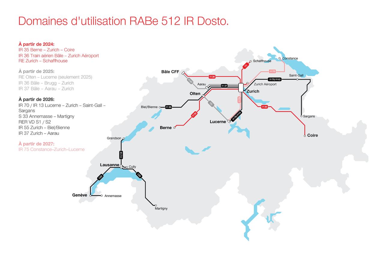 Le nouvel IR circulera à partir du 17 juillet sur la ligne Zurich-Schaffhouse, puis sur d'autres axes également. [CFF]