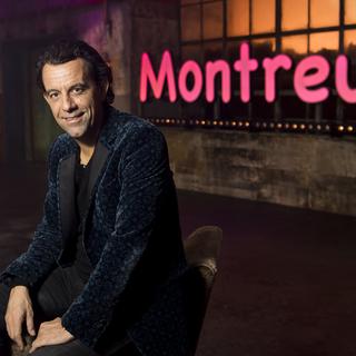 Le Montreux Comedy Festival et son patron Grégoire Furrer inaugurent l'édition 2023 de l'événement à Lausanne. [Keystone - Jean-Christophe Bott]