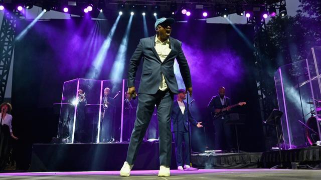 Le rappeur français MC Solaar, ici sur scène à New York le 21 juin 2022. [AFP - Angela Weiss]