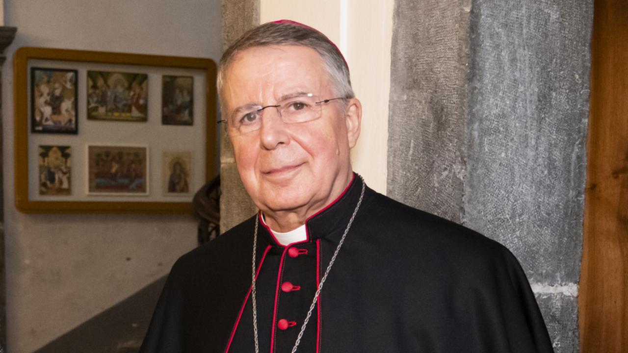 Le père-abbé de Saint-Maurice Jean Scarcella photographié en 2019. [Keystone - Laurent Darbellay]
