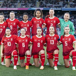 L'équipe suisse de football avant la Coupe du monde féminin de la FIFA 2023. [Keystone - Michael Buholzer]