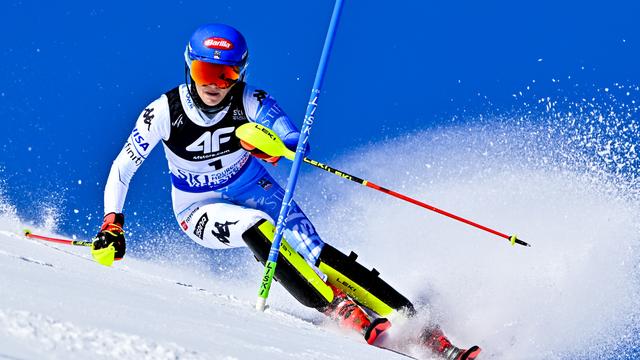 Mondial de ski: bilan du slalom des dames. [Keystone - Jean-Christophe Bott]