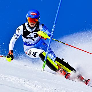 Mondial de ski: bilan du slalom des dames. [Keystone - Jean-Christophe Bott]