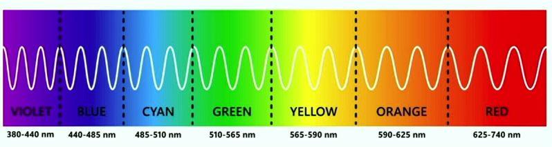 Les longueurs d'ondes électromagnétiques de la lumière visible par des yeux humains: ce que nous appelons "couleurs". [Gianfranco Bertone - Capture d'écran]