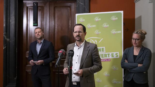 Les Vert-e-s annoncent qu'ils seront candidats au Conseil fédéral malgré leur récente défaite. [Keystone - Anthony Anex]