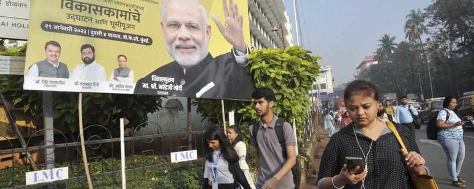 Le Premier ministre Narendra Modi a développé un vrai culte de sa personnalité en Inde. [AFP - Serge Attal]