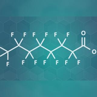 Une molécule d'acide perfluorooctanoïque (exemple de PFOS). [MOLEKUUL / SCIENCE PHOTO LIBRARY / PVV / SCIENCE PHOTO LIBRARY VIA AFP]