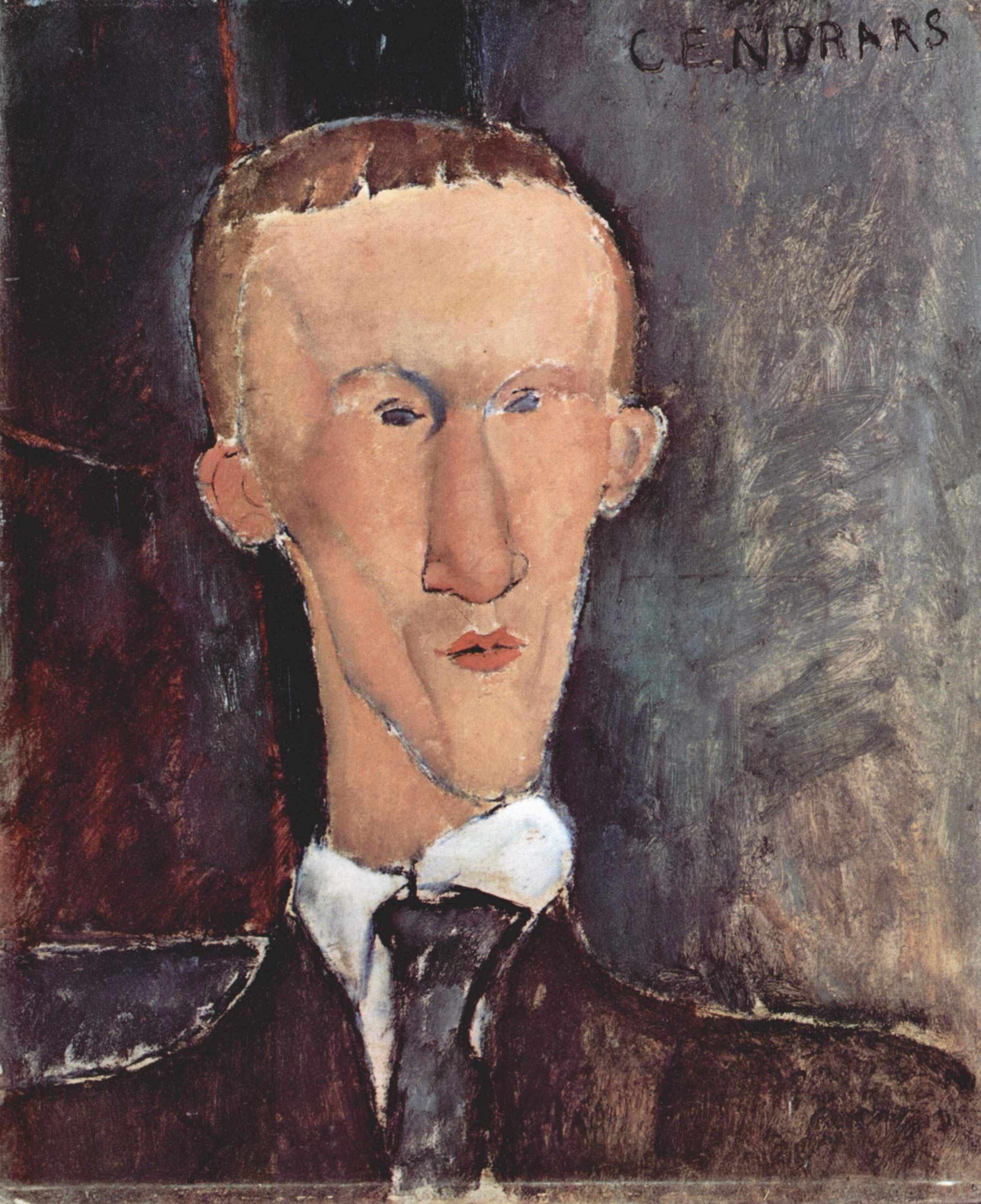 Portrait de Blaise Cendrars par Modigliani (1917). [DP]