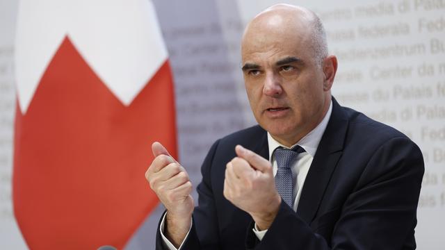 Alain Berset le 10 mars 2023. [Keystone - Peter Klaunzer]