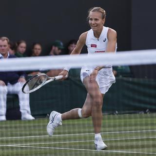 Viktorija Golubic affrontera Madison Keys au second tour du tournoi de Wimbledon 2023. [Keystone - Peter Klaunzer]