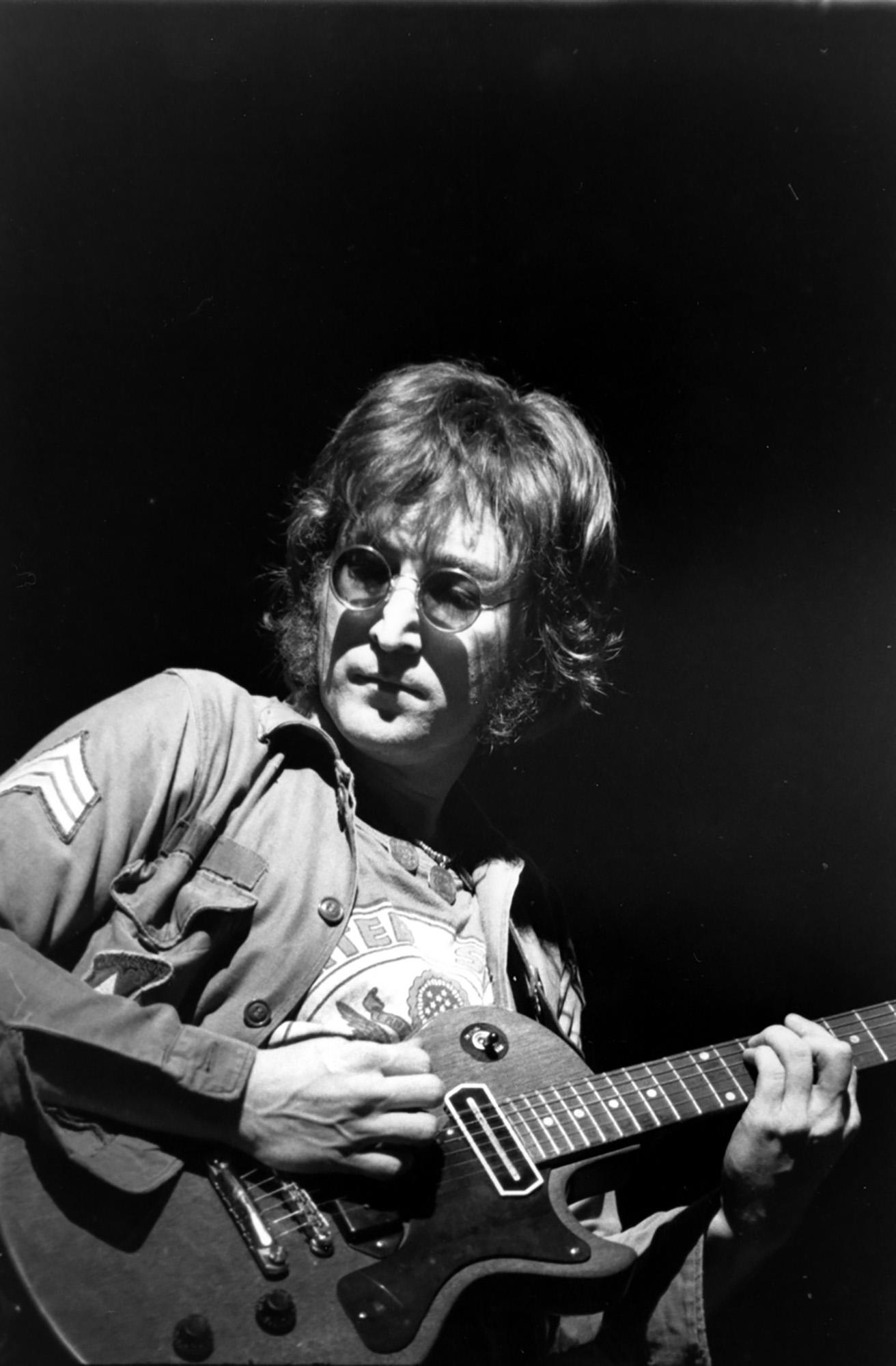 John Lennon en 1972 au Madison Square Garden de New York. [Keystone - AP Photo]
