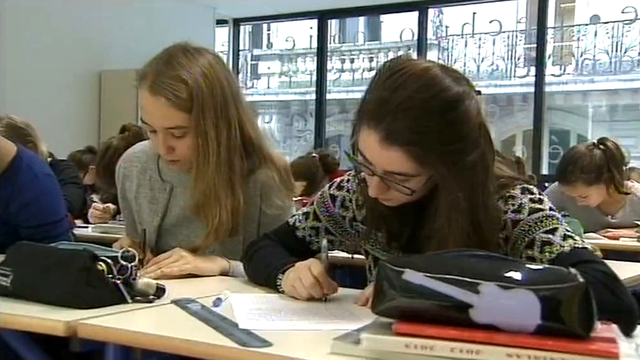 Classe non-mixte, Collège Stanislas, Paris [RTS]