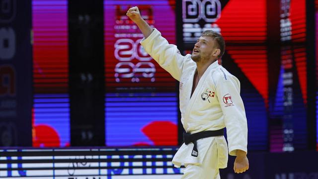 Nils Stump a offert au judo suisse son premier titre mondial. [AFP - Karim Jaafar]