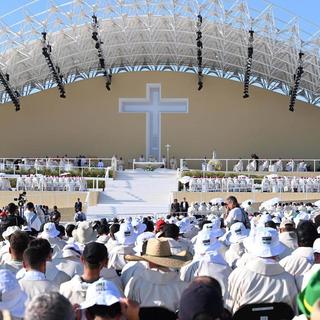 Le pape a présidé dimanche matin à Lisbonne la messe finale des JMJ devant 1,5 million de pèlerins. [Keystone]